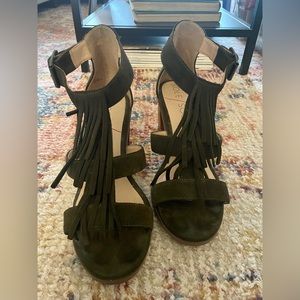 SOLE SOCIETY Suede Fringe Heels